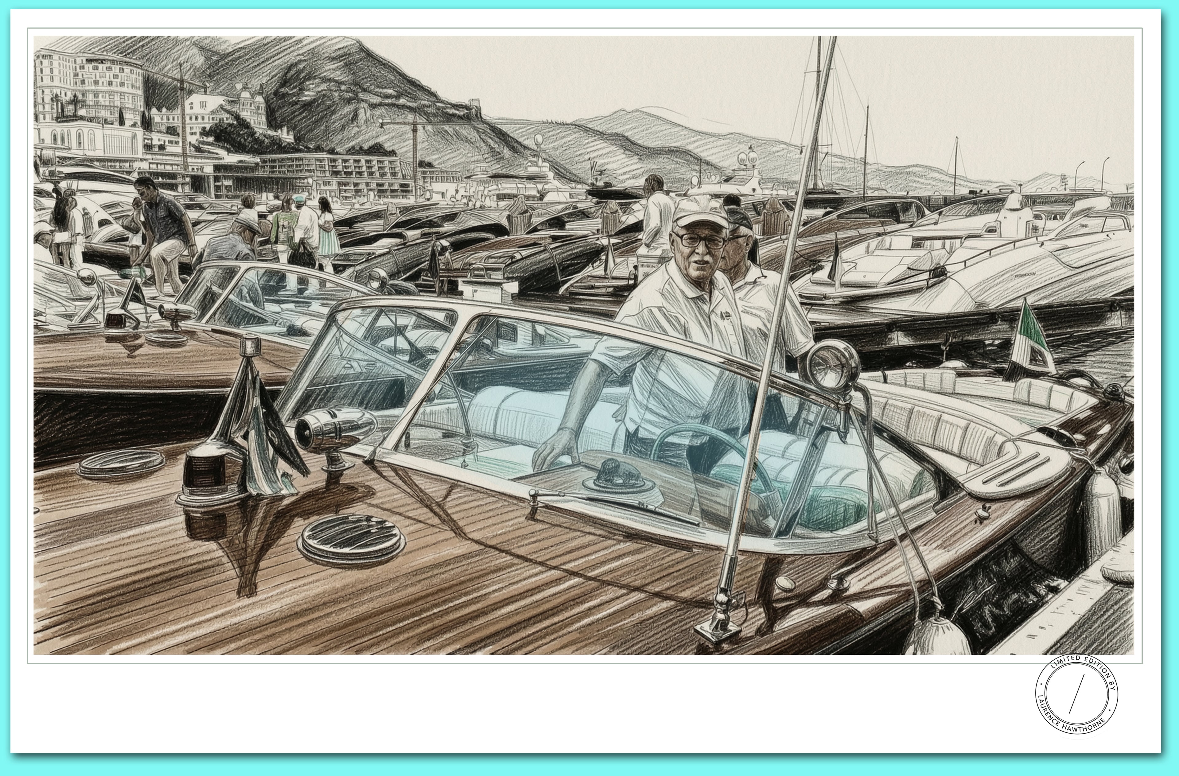 Carlo Riva in an Aquarama at the Aquarama Parade Monaco July 1st 2012