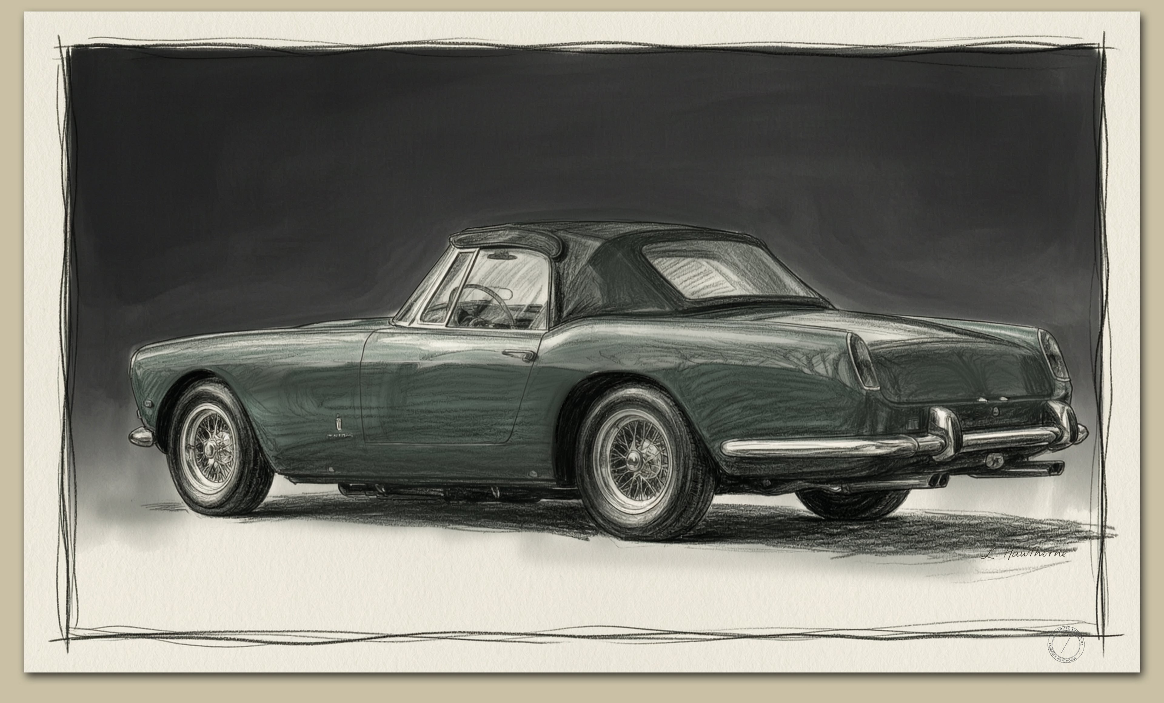 1961 Ferrari 250 GT Cabriolet -  Fine Art Signed Limited Edition Print