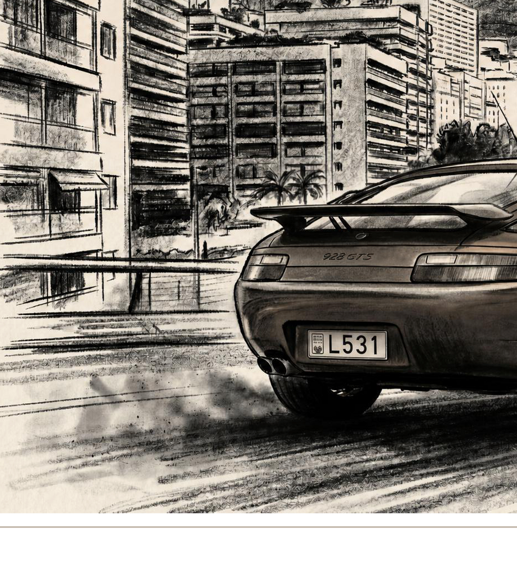 Porsche 928 GTS in Monaco - Limited Edition Signed Print
