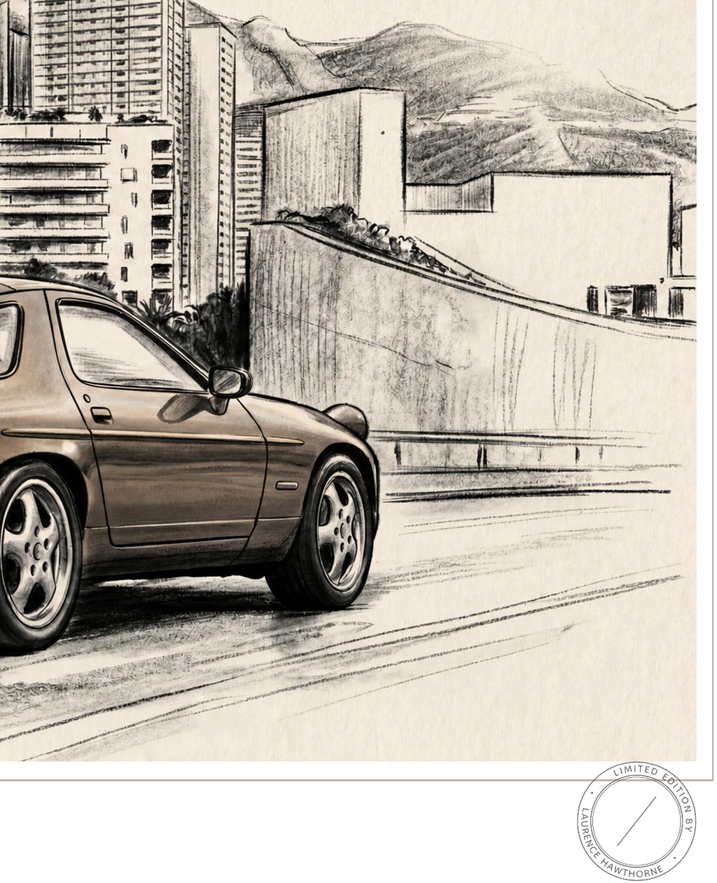 Porsche 928 GTS in Monaco - Limited Edition Signed Print