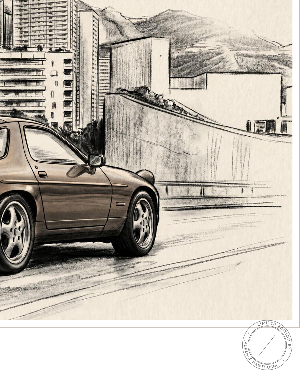 Porsche 928 GTS in Monaco - Limited Edition Signed Print