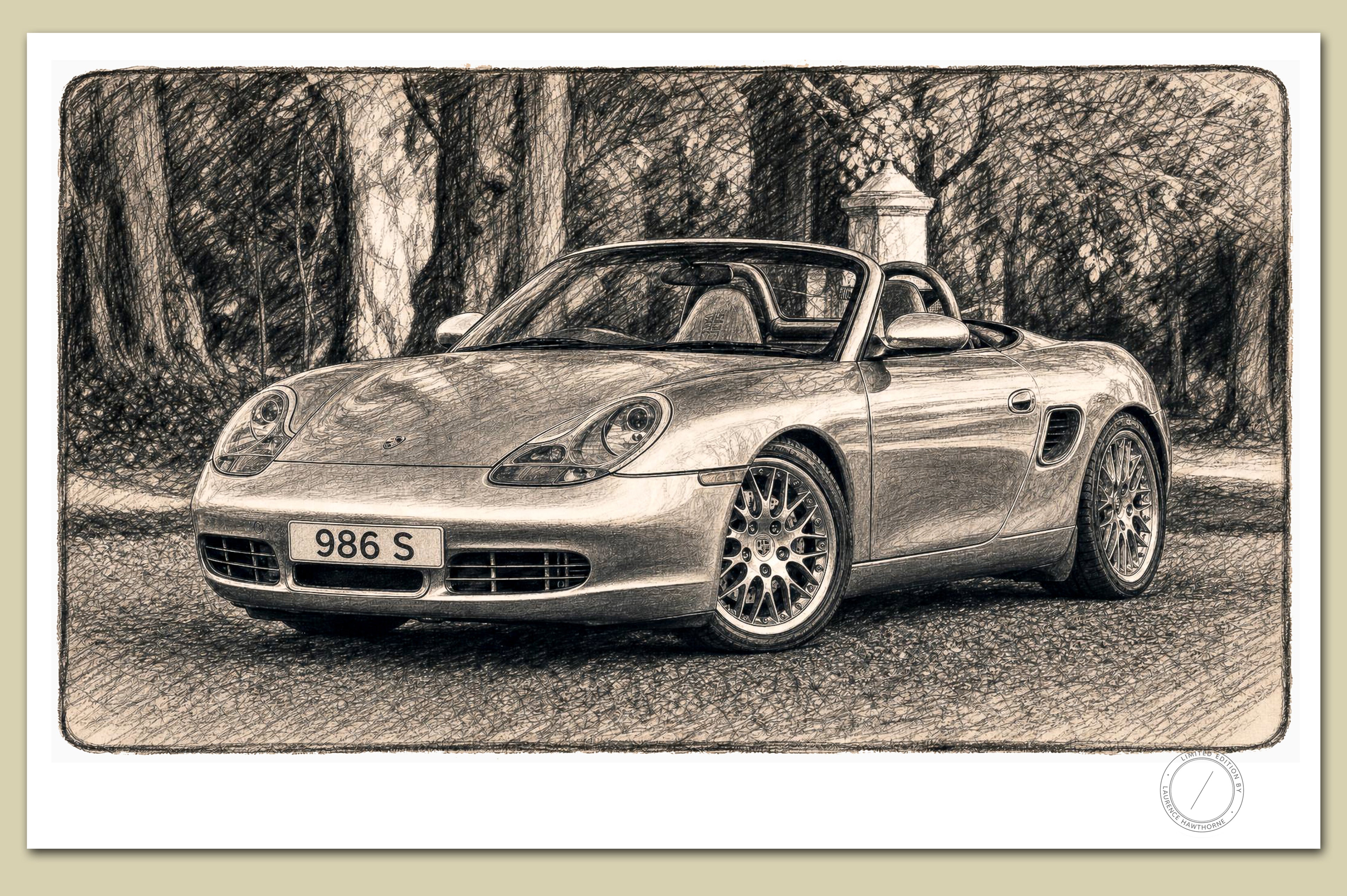 Porsche Boxster 986 S Fine Art Signed Limited Edition Print