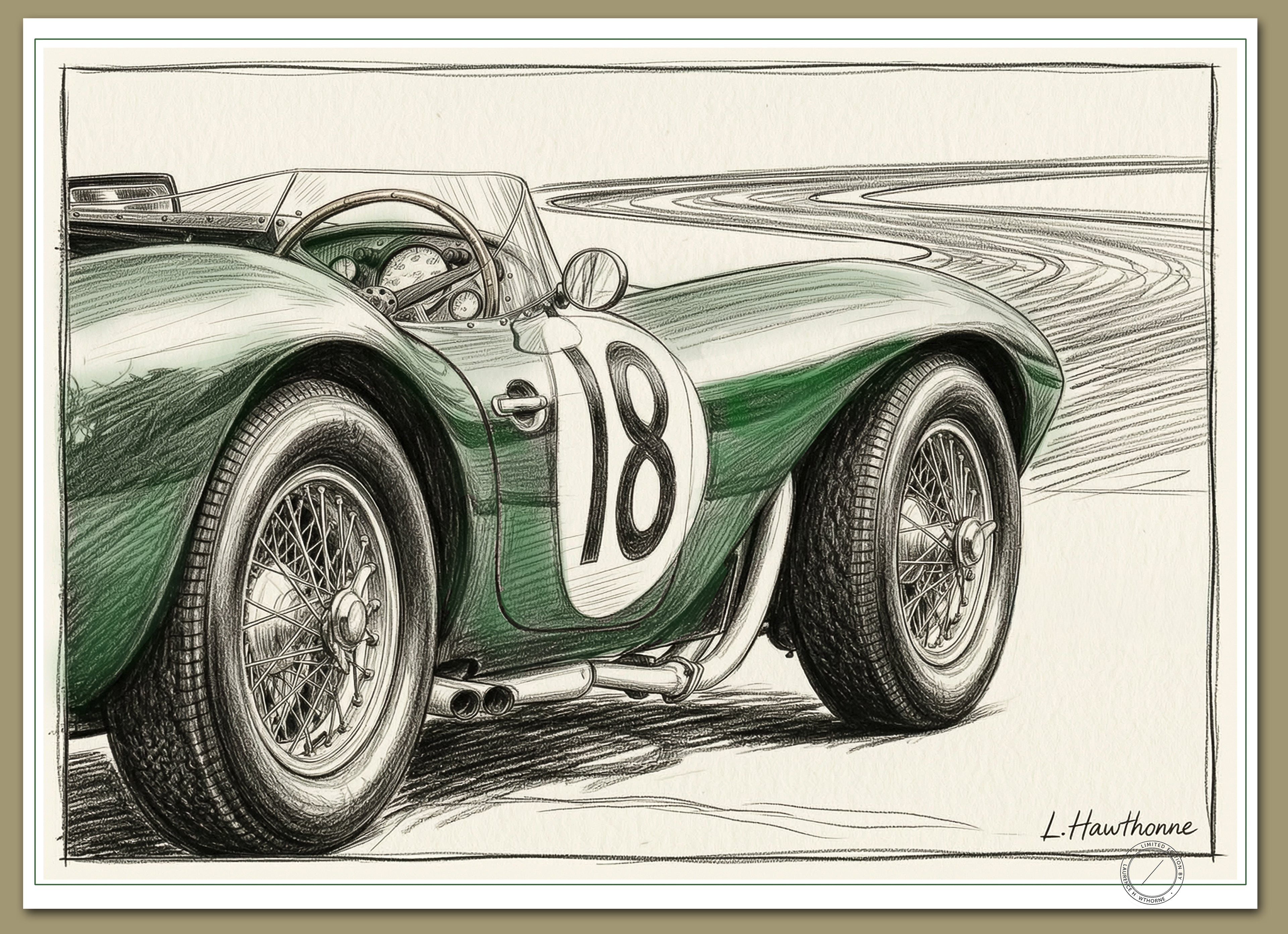 1953 Aston Martin DB3S – Limited Edition Fine Art Print