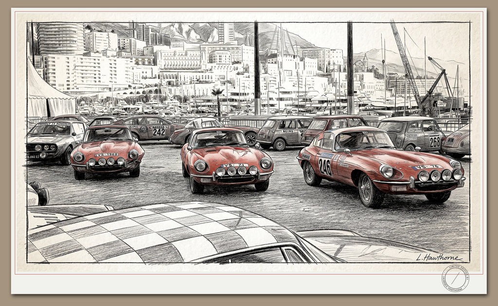 E type Jaguars at the 2011 Monte Carlo Rally