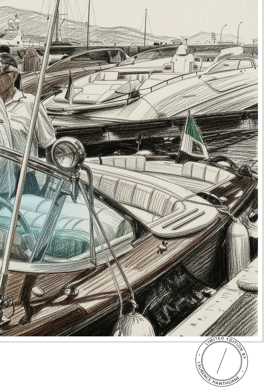 Carlo Riva in an Aquarama at the Aquarama Parade Monaco July 1st 2012