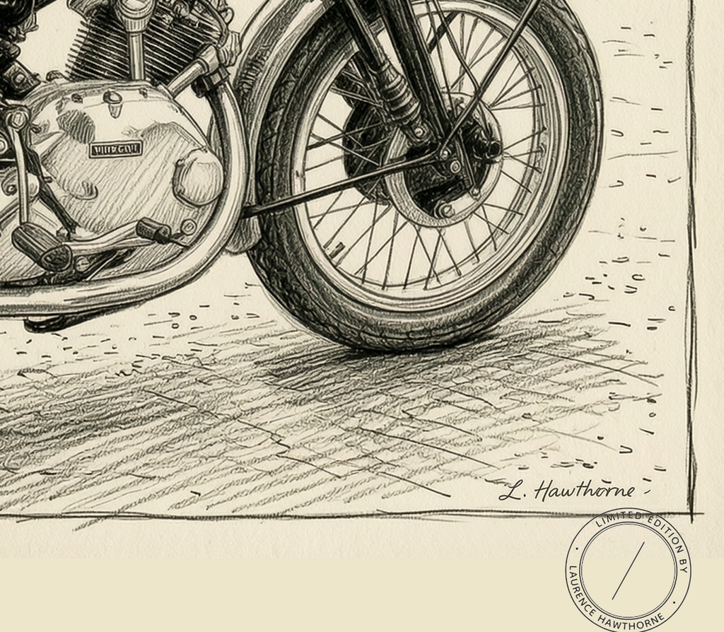 1951 Vincent Comet Motorcycle  Limited Edition Signed Print