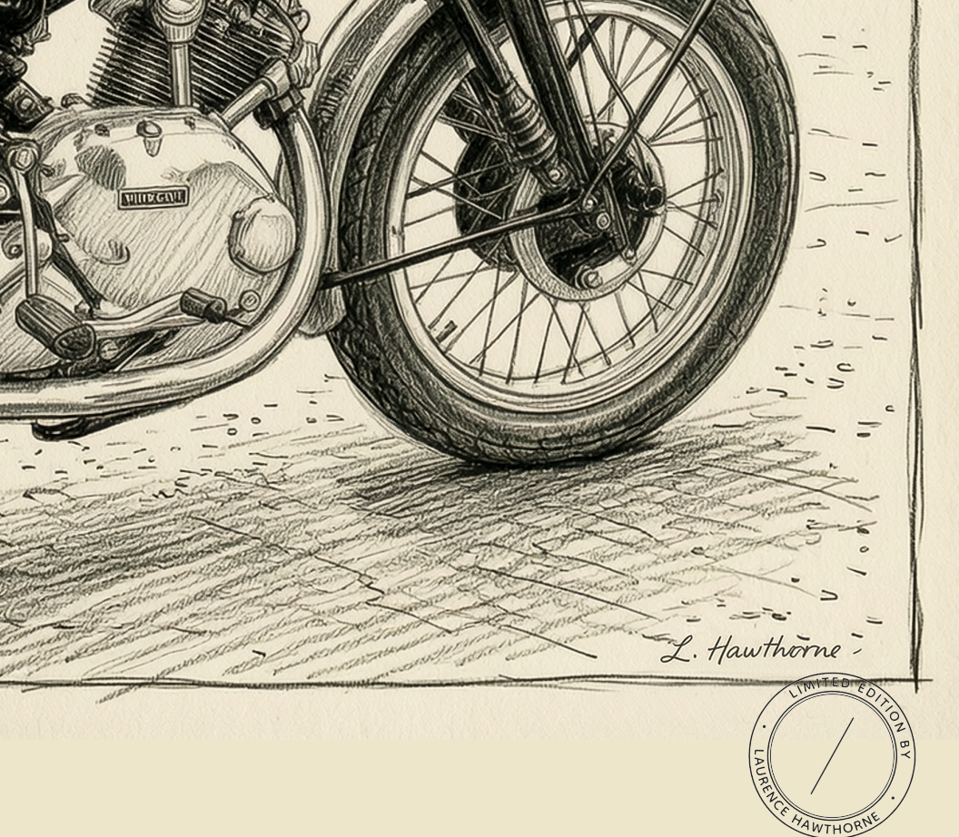 1951 Vincent Comet Motorcycle  Limited Edition Signed Print