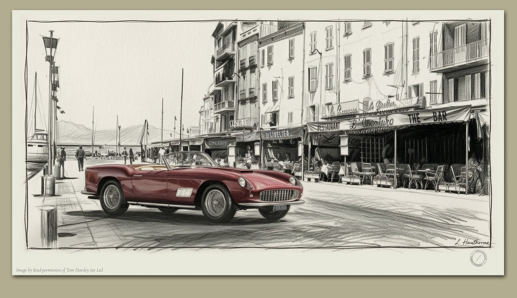1958 Ferrari 250 GT LWB California Spyder in St Tropez –  Fine Art Print