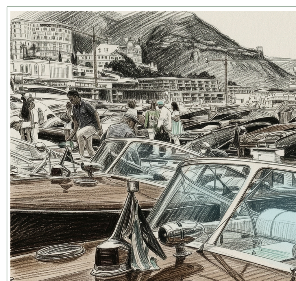 Carlo Riva in an Aquarama at the Aquarama Parade Monaco July 1st 2012