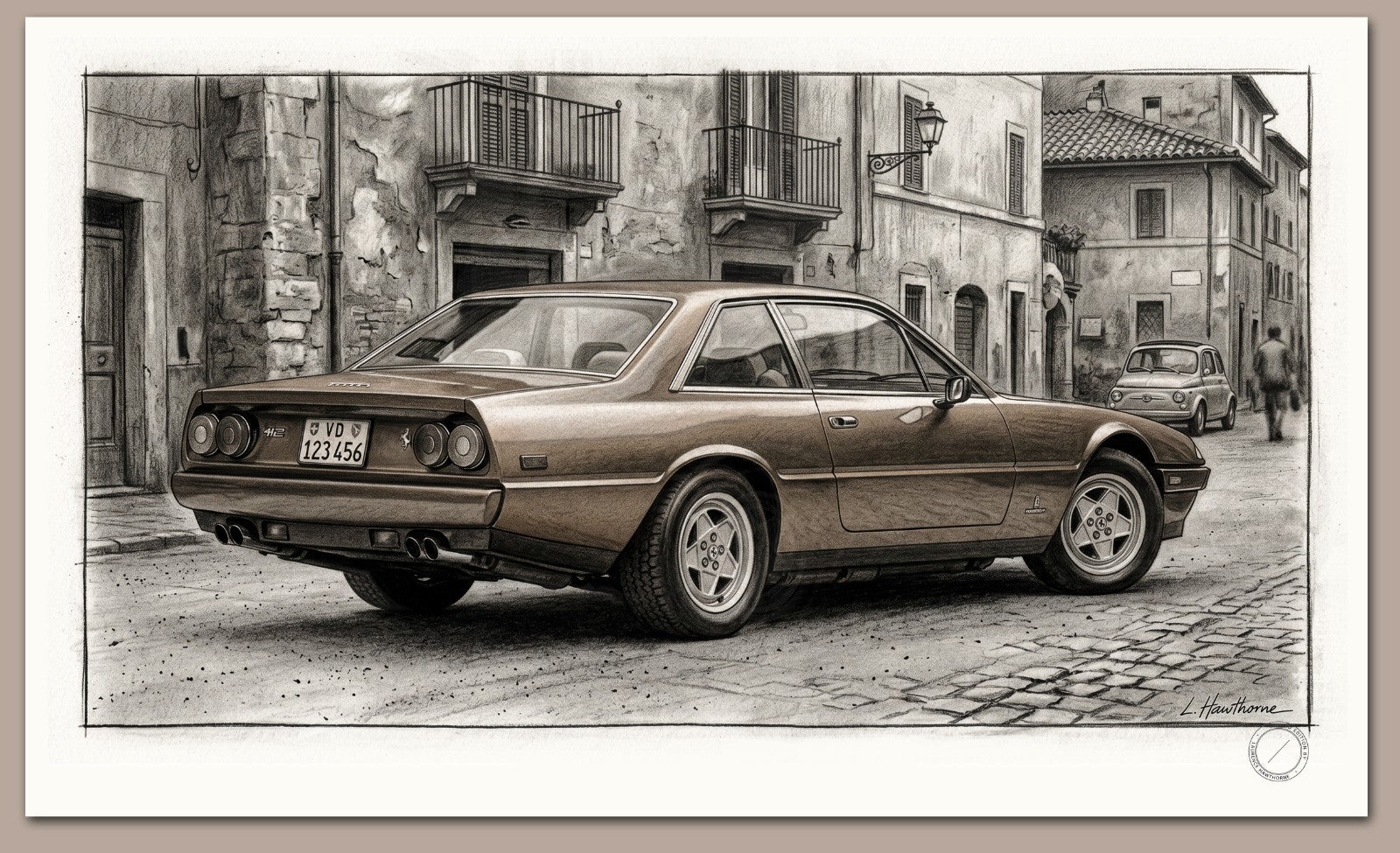 1987 Ferrari 412 - Limited Edition Signed Print